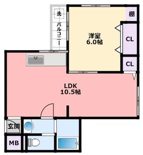 浦風ハイツ【2階】の間取り