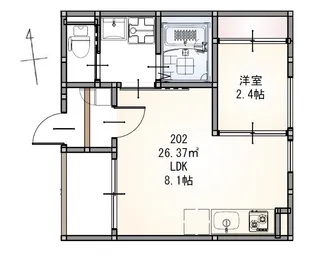 1LDKの間取り画像