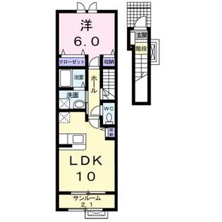 1LDKの間取り画像