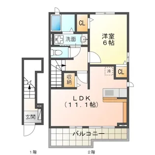 パシアン B棟【2階】の間取り