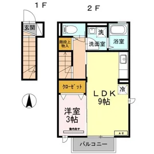 サニーフラット【2階】の間取り