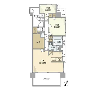 ライオンズ南大高ディアグランデ【4階】の間取り