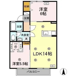ア スール 三佐【2階】の間取り