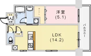ワコーレイクシ神戸トアウエスト【3階】の間取り
