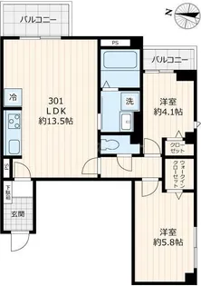 仮称やなかのなかA【3階】の間取り