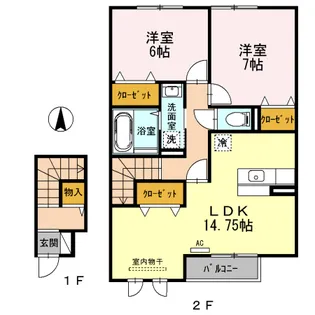 Dog・wood・Roco【2階】の間取り
