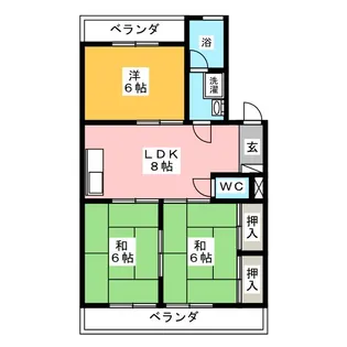 小垣江ハイツ【1階】の間取り
