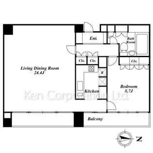広尾アパートメント【3階】の間取り