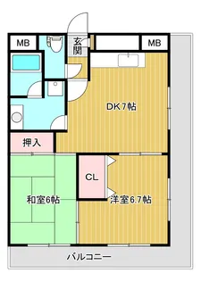 イズミサンリバー川岸【2階】の間取り