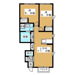 グランシャリオC棟【1階】の間取り