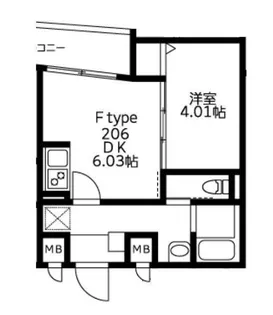 ユーレジデンス武蔵小山【1階】の間取り