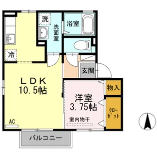 ウィルモア上飯野A・B棟【2階】の間取り