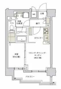 デュオヴェール飯田橋【4階】の間取り