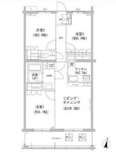 ヒューリックコート雪が谷【3階】の間取り