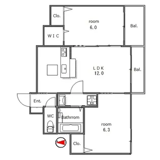 エスロゼット【1階】の間取り