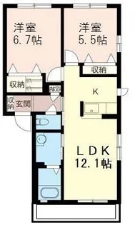 メゾン月ノ木 弐番館【1階】の間取り