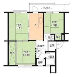 遠州浜団地4号棟【3階】の間取り