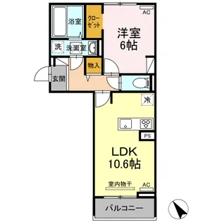 ワンパーパス東琴芝【1階】の間取り