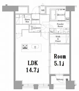 エンクレスト呉服町【15階】の間取り