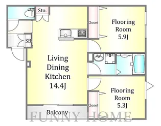 ヴァーチェ桜ヶ丘【2階】の間取り