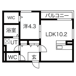 カームタイム栄生【1階】の間取り