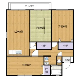 オーシャンビュー旭ヶ丘C棟【1階】の間取り