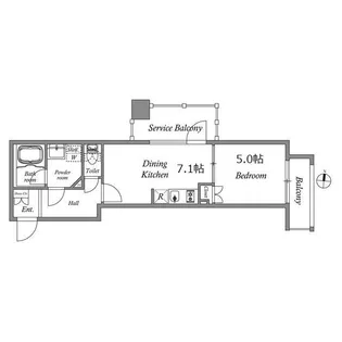 クオリタス東十条【5階】の間取り