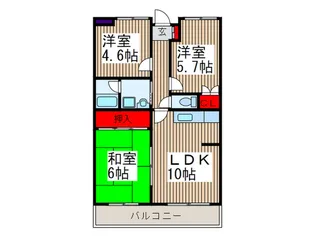 ベルメゾン武蔵浦和【4階】の間取り