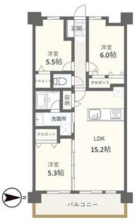 アルファステイツ仙台東照宮【10階】の間取り