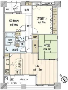 セントラルパーク・ウエストB棟【4階】の間取り