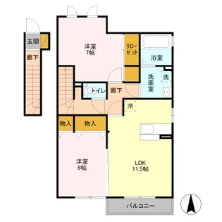 ルーナ・プレーナ B【2階】の間取り