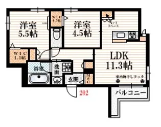 CLAIR MAISON KUGAYAMA【2階】の間取り