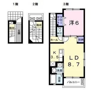 ピエール ヴィラージュ【3階】の間取り