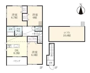 ビオス川副【2階】の間取り