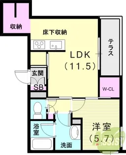 ShaMaison Gardens旭が丘II【1階】の間取り