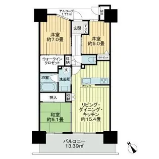 サーパス学校町レジデンス【5階】の間取り
