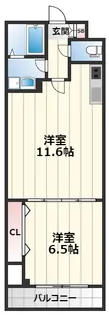 リバレイン江坂【8階】の間取り