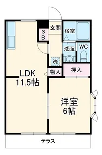 ヴォーン・B【1階】の間取り