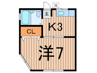 ジュネス麻衣【1階】の間取り