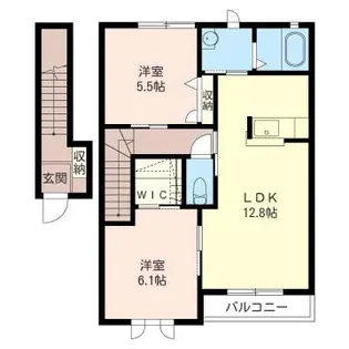 ディアコートA【2階】の間取り