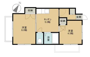 ウイングコート赤塚【2階】の間取り