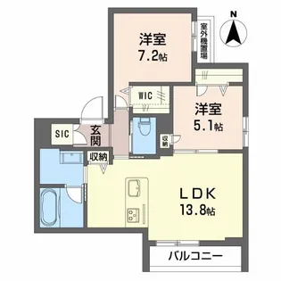クレスティーク福住【4階】の間取り