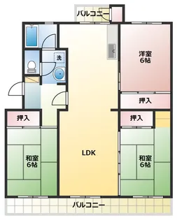 湘南長沢グリーンハイツ7-6号棟【5階】の間取り