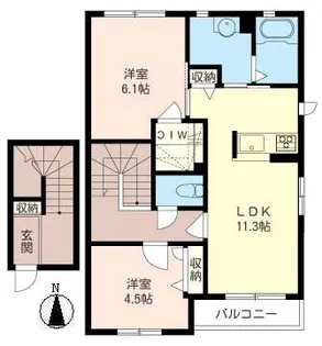 ヴィラーチェ ショコラ ShaMaison【2階】の間取り