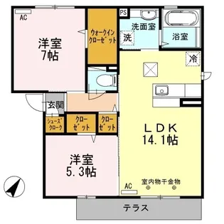 ブランディア A【1階】の間取り