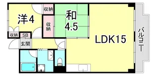 上高丸コーポラス【3階】の間取り