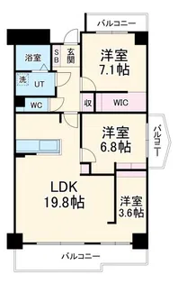 茶屋ヶ坂プログレス【3階】の間取り