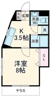 コーポウォッセI【1階】の間取り