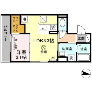 プレミア尾長西 A棟【1階】の間取り