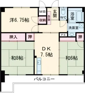 カトレアハイツ石川【3階】の間取り